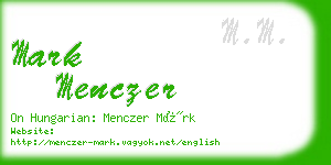 mark menczer business card